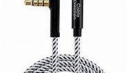 CableCreation Headphone Extension Cable, 90 Degree TRRS 3.5mm Male to Female Audio Extension Cable 4-Conductor(Microphone Compatible), 6 Feet…