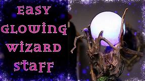 DIY Wizard Staff - EASY Light Up Wizards Staff - Green Man Costume