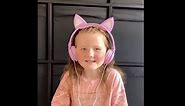 LOBKIN Unicorn Headphones Children, Cat Ear Headphones with Glowing LED, 85db Volume Limiter, Foldable Lightweight Children's Headphones with Microphone
