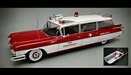 1959 Cadillac Ambulance NEW PARTS! 1/25 Scale Model Kit Build How To Assemble Two Tone Paint Decal