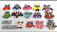 Quilling Owl Tutorial | 14 easy Designs for Beginners 🦉