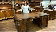Antique-Inspired Mahogany Partner Desk for Home Office | EuroLuxHome.com