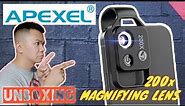 200X Phone Mini Pocket Digital Microscope w/ LED Light/Universal Clip Portable for Smartphone APEXEL