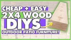 Grab some cheap 2x4 lumber and make these EASY Wood DIYs! ✨ PLUS DIY 2x4 Patio Furniture