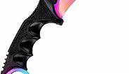 Milaloko Karambit Knife Trainer No Offensive Karambit Trainer Stainless Steel Without Cutting Edge Practice Training Knife with Sheath for Beginner Safe Trainer Tool(Rainbow color)