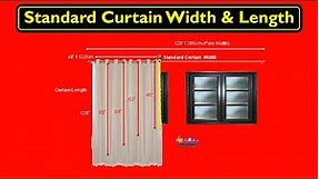 Standard Curtain Width & Length Size Chart With RODS Length And Measurements