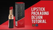How To Easy Design Lipstick Packaging | Speed Art Tutorial