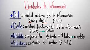 Unidades de Información ¿Qué es un BIT, BYTE, NIBBLE y PALABRA? (Explicación)
