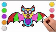 How To Draw A Cartoon Bat | Halloween Drawings Easy | Draw Spooky for Kids | Bat Drawing