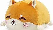 ARELUX Shiba Inu Plush Pillow Stuffed Animal Cute Plush Toy Squishy Anime Corgi Plushie Fluffy Kawaii Soft Hugging Pillow for Kids Boys Girls
