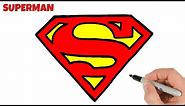 How to Draw Superman Logo Easy | Step by Step