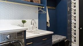 Makeover: A Bold Navy Laundry Room & Mudroom