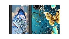 GUAGUA for Samsung Galaxy S24 Ultra Case Glow in The Dark, Samsung S24 Ultra Phone Case, Cute Blue Butterfly Noctilucent Shockproof Protective Phone Case for Galaxy S24 Ultra 6.8'' Women Men Gifts