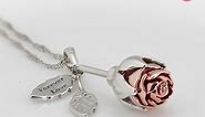 Blooming Rose Of Love Diamond Pendant Necklace