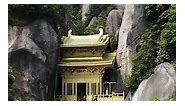Ingenious architecture! The temple is built between two cliffs of Mount Taimu in SE China's Fujian province.
