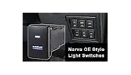 Narva Nissan Style Sealed Push Switch Off/On SPDT 12V Blue LED Illuminated LED Light Bar Symbol (Contacts Rated 3A @ 12V) - 63374BL