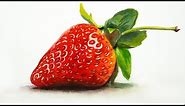 Watercolor painting a fresh strawberry