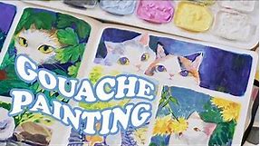 Creating these cute cat paintings with ARTKEY GOUACHE | Raveeoftitans