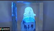 3D GHOST Hologram from Clear Epoxy / Halloween lamp / RESIN ART