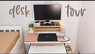 Desk tour & small space wfh setup | aesthetic, minimalist, organized