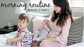 MORNING ROUTINE WITH A NEWBORN! Mom of 2 under 2 edition | Grace for the day