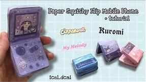 DIY Paper Squishy Flip Mobile Phone + tutorial | Kuromi~Cinnamoroll~MyMelody | Recreate