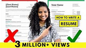 How to Write a Resume | For Freshers & Experienced People (Step-by-Step Tutorial)