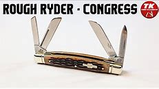 Rough Ryder Congress Amber Jigged Bone Pocket Knife RR053