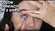 How to Put in Color Contacts Fast & Easy ... I Put in 7 Colors! Fiona Frills