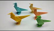 How to make a paper dinosaur t-rex | Origami animals easy