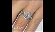 5 Carat Emerald Cut Diamond 3-Stone Engagement Ring