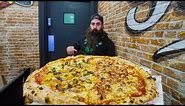 EAT FOR FREE IF YOU CAN FINISH THIS HUGE PIZZA CHALLENGE SOLO | BeardMeatsFood