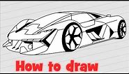 How to draw a supercar Lamborghini Terzo Millennio