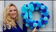 HOW to MAKE a POM POM WREATH with YARN - DIY Tutorial by Naztazia