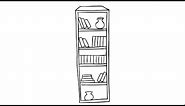 How to Draw a Bookshelf | Drawing of a Book Shelf