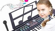 SEMART keyboard piano 61 key electric piano digital w/stand microphone electronic keyboards musical toy gifts for kids beginners