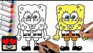 How To Draw Spongebob Squarepants | Draw & Color Tutorial