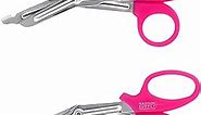 Madison Supply Medical Scissors, EMT and Trauma Shears - 6 Inch Premium Quality Bandage Scissors - Stainless Steel Non-Stick Blades - 2 Pack (Pink)