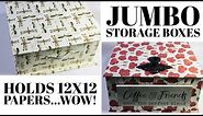 12x12 PAPER STORAGE BOX!! MAKE THESE EASY CRAFT STORAGE BOXES! ⭐️12x12 PAPER STORAGE⭐️ YEP! 12x12!!!