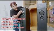 PHILIPS SPA9120B/94 120 W Bluetooth Tower Speaker Unboxing and Review.
