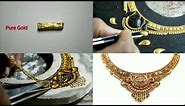 Latest Gold Necklace Design | Jewellery Making | Learn how to make this design | 24K Pure Gold