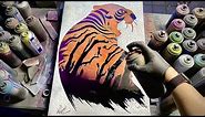 Jungle Book SHERE KHAN - GLOW IN THE DARK - SPRAYPAINT ART by Skech