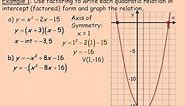 Graph Quadratics Using the x-Intercepts Part 1