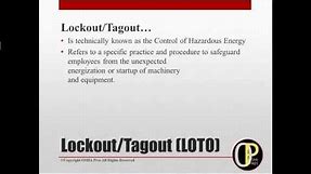 Lockout Tagout (LOTO) Free Awareness Level Tutorial