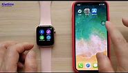 How IWO 8 Plus IWO 12 Smart Watch Connect with iPhone - 44mm Apple Watch Series 4 Clone Review