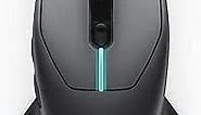 Alienware AW610M Wired/Wireless Gaming Mouse - 16000 DPI Optical Sensor, 350 Hour Rechargeable Battery Life, 7 Programmable Buttons, 16.8 million AlienFX RGB Lighting - Dark Side of the Moon