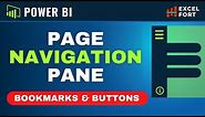 Power BI PAGE NAVIGATION Panel | HOW TO easily create with Bookmarks & Buttons