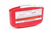 Red Glucology™ Travel Sharps Disposal Container | Specially Designed for Diabetic Needles and Test Strips | Compact Size for Travel and Daily Personal Use | Bio-Hazard Lock | 9 Pack