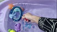 OLRMA Ocean Animals Bath Toys for Baby Toddlers 1-3, Floating Animals Squirter Toys with Fishing Net, Baby Shark Toys for Bathtub, Pool, Beach, Shower, Tub