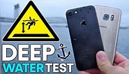 iPhone 7 vs S7 DEEP Water Test! How Deep Before It Dies?